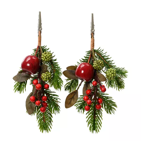 2er Set Zweige (H22 cm) Pommes sucr�es Rot