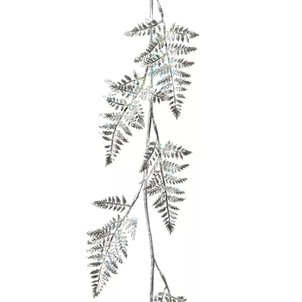 Guirlande af s�lvfarvede kongelige bregneblade (120 cm)