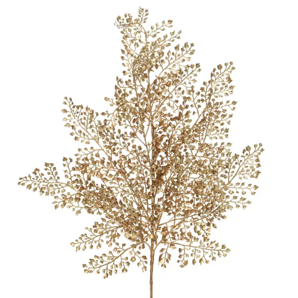 Rama de hojas (H68 cm) �lamo con purpurina Oro