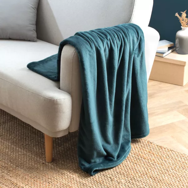 Kuscheldecke aus Flanell (125 x 150 cm) Didou Petrolblau