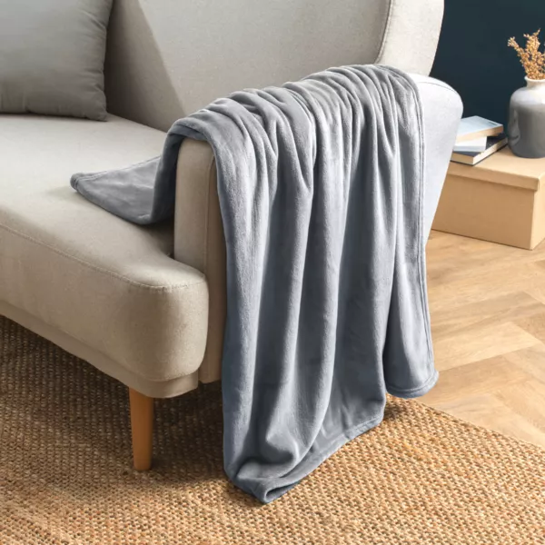 Plaid morbida in flanella (125 x 150 cm) Didou Grigio chiaro
