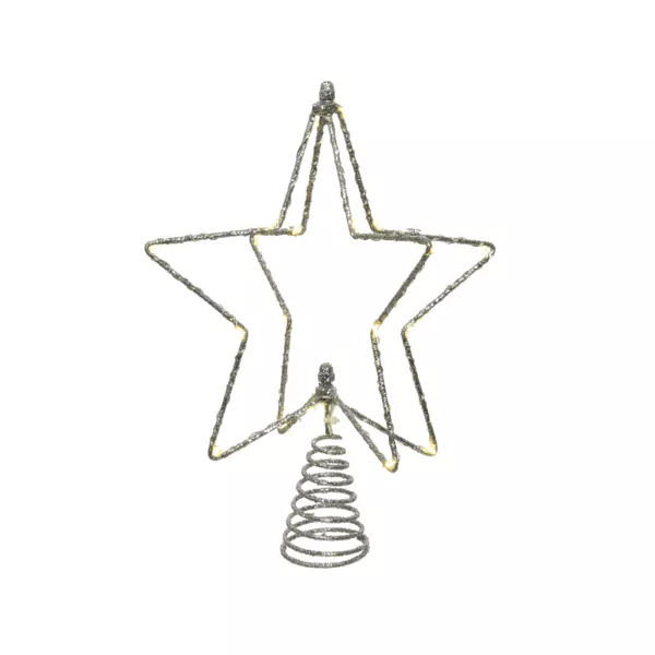 Puntale albero luminoso Stella panoramique Argento
