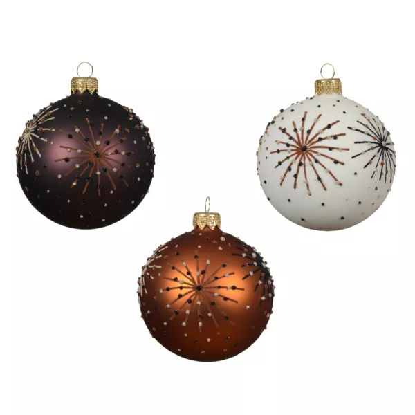 Set di 6 palline di Natale in vetro (D80 mm) Notte stellata Multicolore