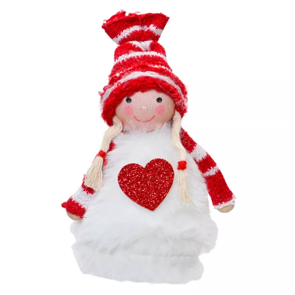 Fata di Natale da appendere (H12 cm) Molly Cuore glitterato Rosso