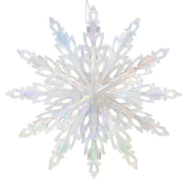 Copo de nieve para colgar (D14 cm) Hielo Transparente iridiscente