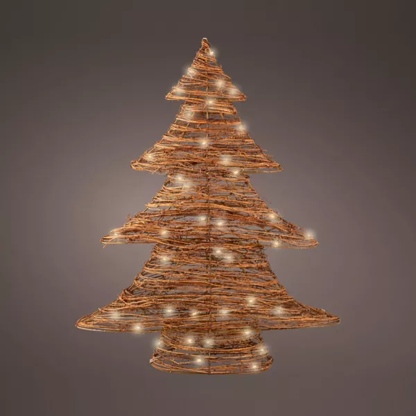 Beleuchteter Baum Batteriebetrieben 30 LED (H40 cm) Christmas Rattan Warmwei�