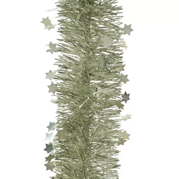 Kerstslinger (D9 cm) met sterren Alpine Witte Munt