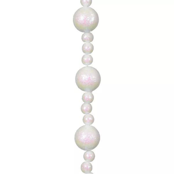 Ghirlanda di perle in mousse (180 cm) Natale Bianco glitterato