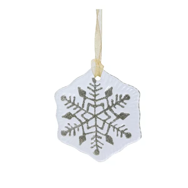 Fiocco di neve in vetro (D7 cm) Argenti�re Bianco glitterato