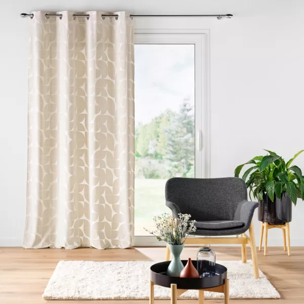 Vorhang mit �sen Samt (135 x 260 cm) Geolia Beige