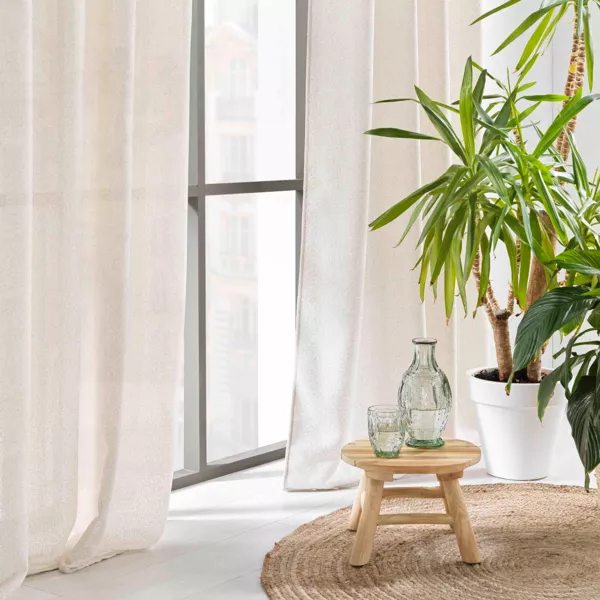 Vorhang mit �sen in Woll-Optik (140 x 240 cm) Loulaine Beige