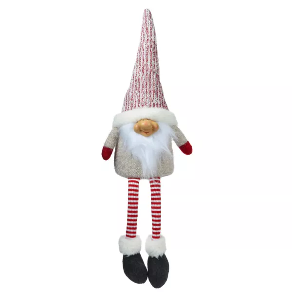 Lutin de Noël fait main (H60 cm) Rieur et barbe blanche