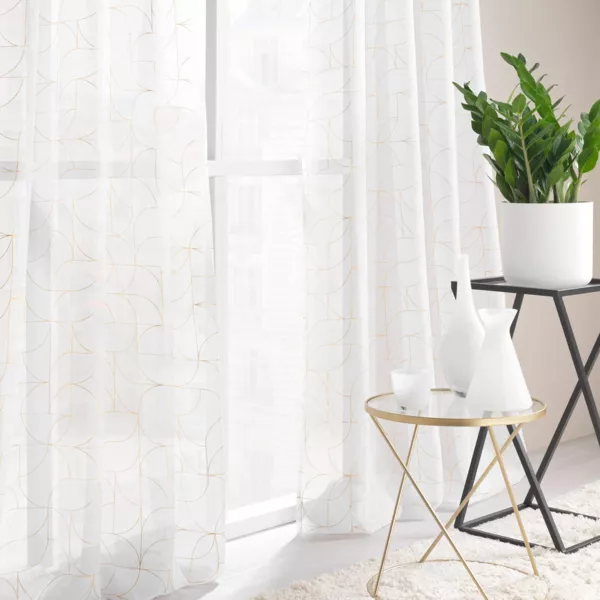 Tenda trasparente con occhielli (140 x 240 cm) Louxor Bianca