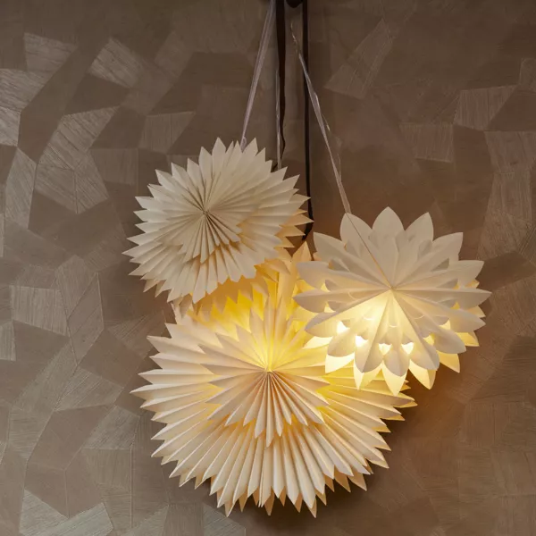 Beleuchtete Weihnachtsdeko aus Papier LED (D40 cm) Origami Star Warmwei�
