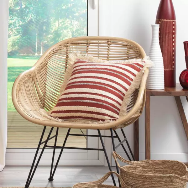 Quadratisches Baumwollkissen (40 x 40 cm) Atlas Terrakotta