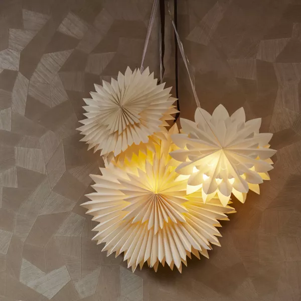 LED papirh�ngelampe (D40 cm) Origami Floralia Hvid