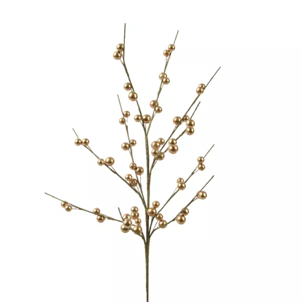 Branche de baies (H55 cm) Laponie Or m�tallis�