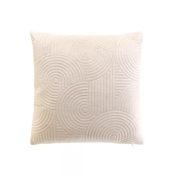 Vierkante fluwelen kussenhoes (40 x 40 cm) Circles Ecru