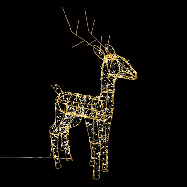 Lysende rensdyr med 600 LED (H75 cm) Pegasus Guld