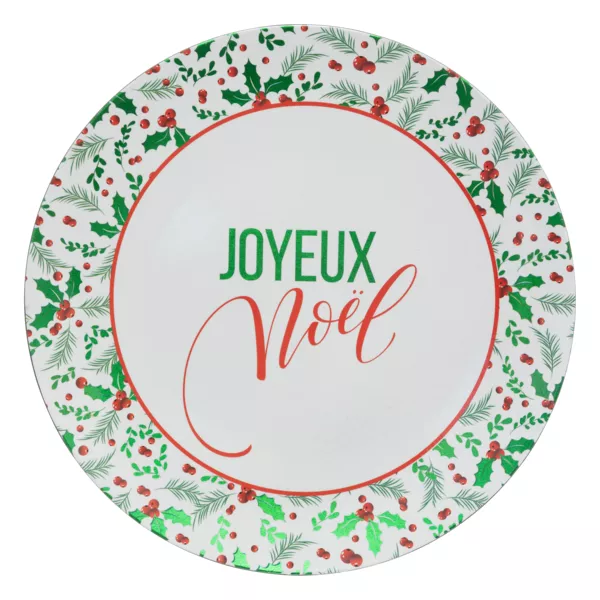 Lot de 12 dessous d'assiette (D33 cm) Houx de No�l