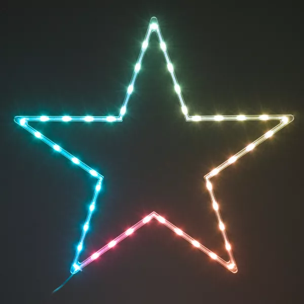 Beleuchteter Stern Neon 45 LED H60 cm Star Mehrfarbig