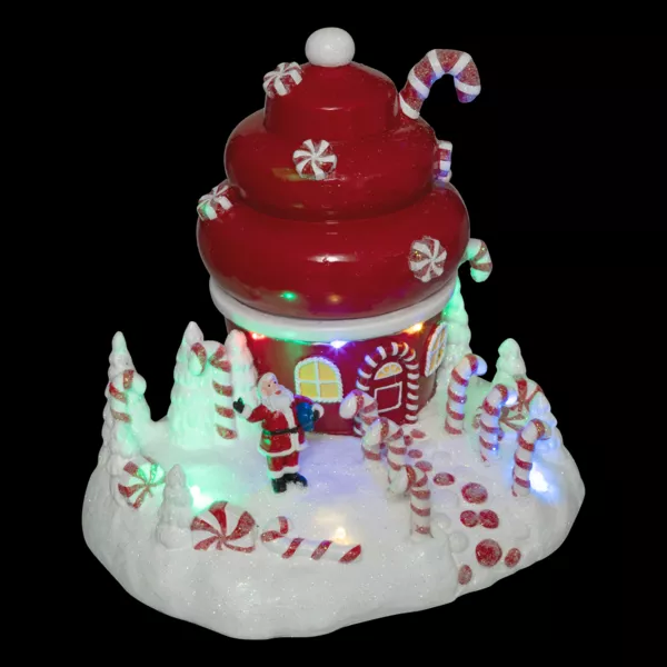 Scena di vita illuminata e animata (H17 cm) Cupcake di Babbo Natale