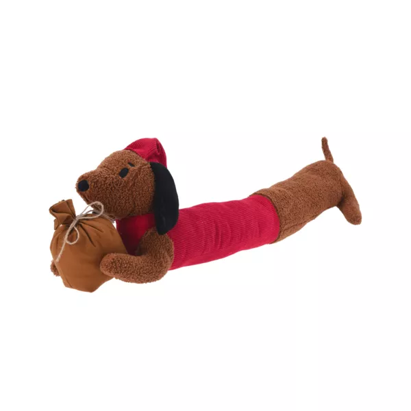 Kerstkussen deurstopper (82 x 20 cm) Nano hond Bruin