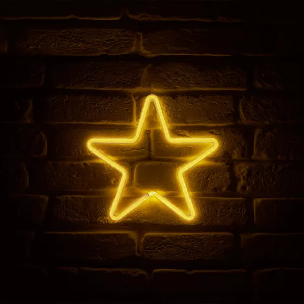 Neon Schriftzug Batteriebetrieben (H26,8 cm) �toile Gelb