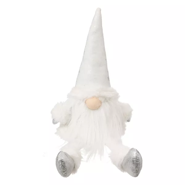 Julesiddende nisse (H46 cm) Nordisk Hvid