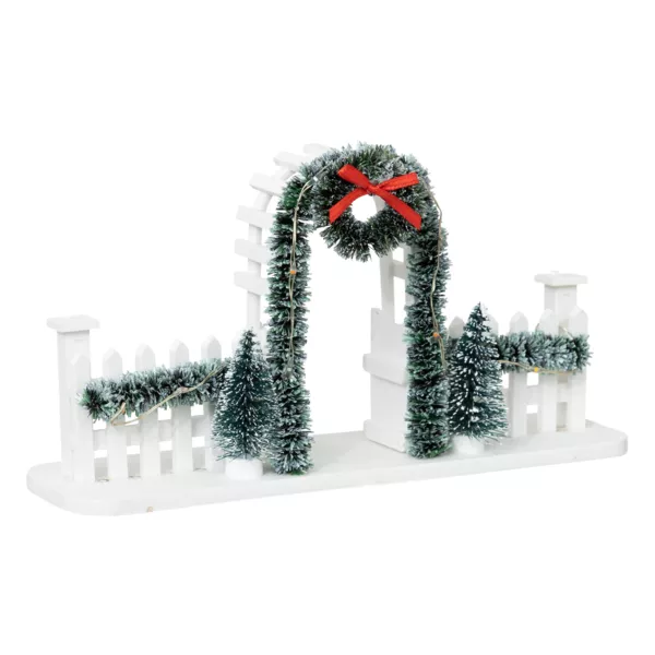 Bogen und Zaun beleuchtet batteriebetrieben (H11 cm) f�rs Weihnachtsdorf