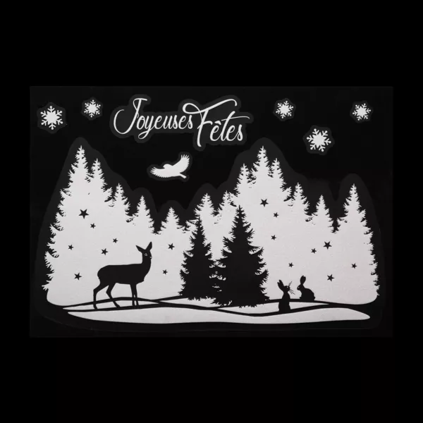 Adhesivo de Navidad para ventana Paisaje brillante