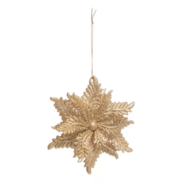 Kersthangertje (D11 cm) Winterbloem Koperen glitter