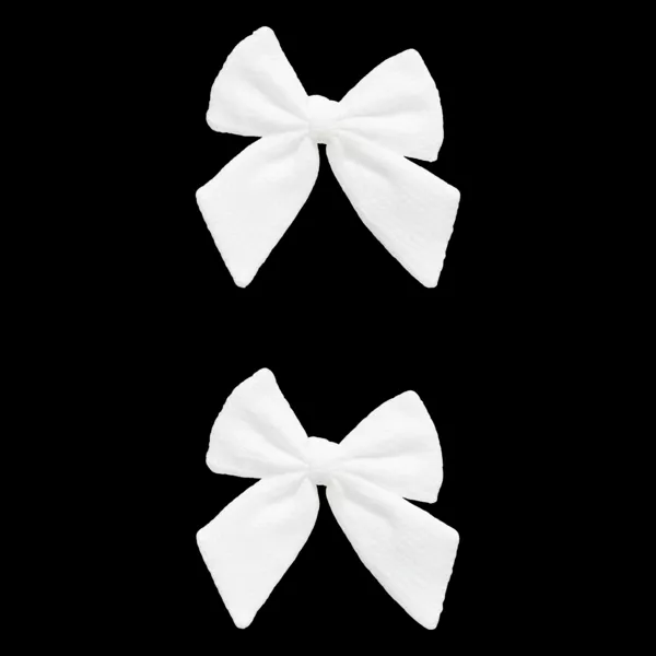 Lot de 2 n�uds (H14 cm) Laine pr�cieuse Blanc