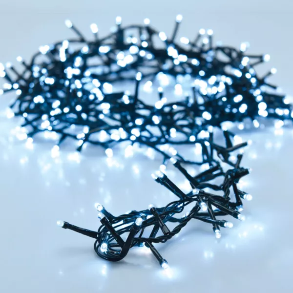 Guirnalda luminosa a pilas 4 m 200 LED cable verde Boa Blanco frío