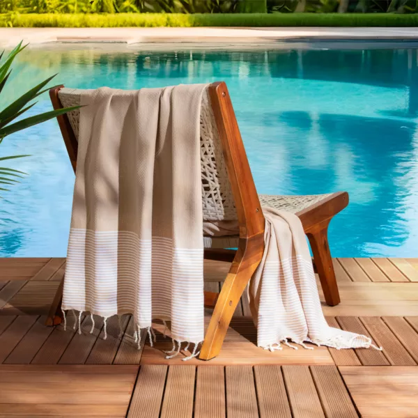 Fouta af genbrugt bomuld (100 x 200 cm) Oc�ane Beige