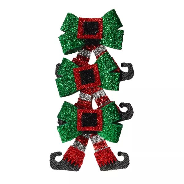 Set di 3 nodi natalizi (H12 cm) Gambe folletto scherzoso