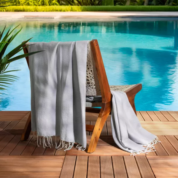 Fouta coton recycl� (200 x 200 cm) Ecume Grise
