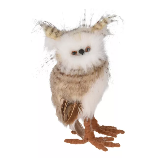 Chouette de No�l � poser (H18 cm) Hector doux plumage