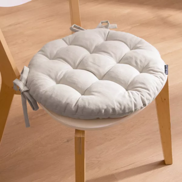 Coj�n de silla redondo en algod�n (40 cm) Pixel Beige