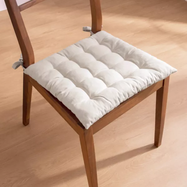Coj�n de silla cuadrado en algod�n (40 x 40 cm) Pixel Beige