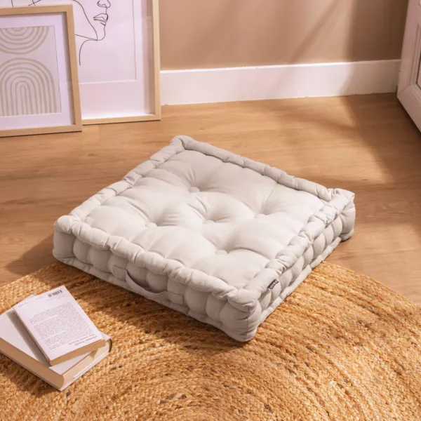 Cuscino da pavimento (50 x H10 cm) Pixel Beige-grigio