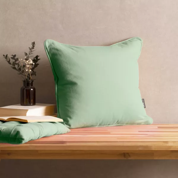 Quadratisches Baumwoll-Kissen (40 x 40 cm) Pixel Minzgrün