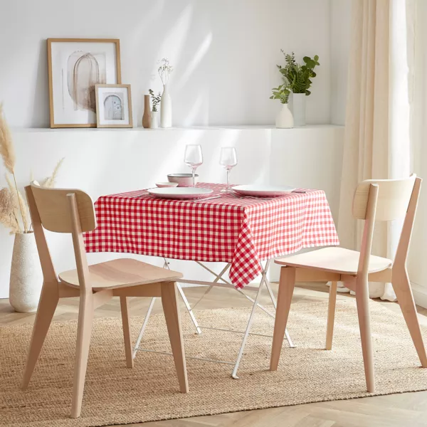 Nappe carr�e anti tache (100 x 100 cm) Elise Vichy Rouge