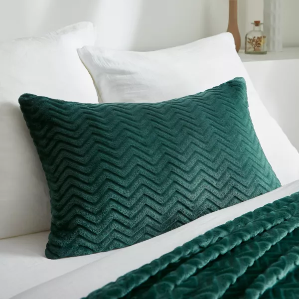 Rektangulær flannel pude (40 x 60 cm) Zag Grøn