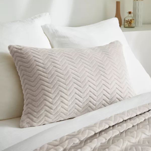 Coussin rectangulaire flanelle (40 x 60 cm) Zag Ecru