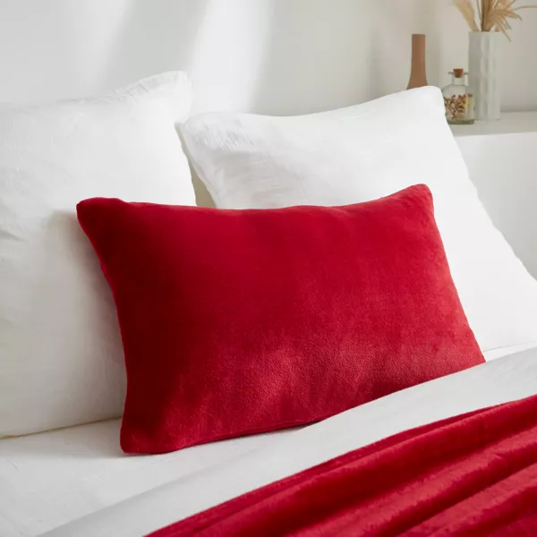 Funda de coj�n rectangular en franela (40 x 60 cm) Didou Rojo