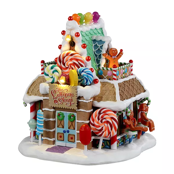 Pueblo de Navidad Lemax luminoso a pilas Tienda de Caramelos Lollipop