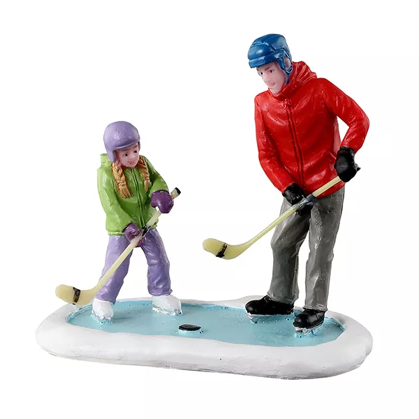 Lemax figurer, far og datter tr�ningssession