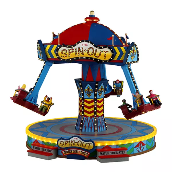 Village de No�l Lemax lumineux, musical et anim� Man�ge le Spin Out