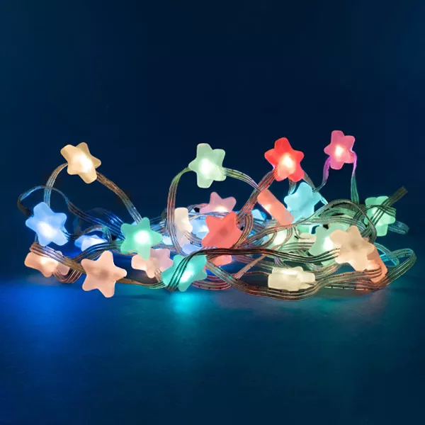 Guirlande lumineuse � piles 4,8 m 33 micro LED �toiles Multicolore